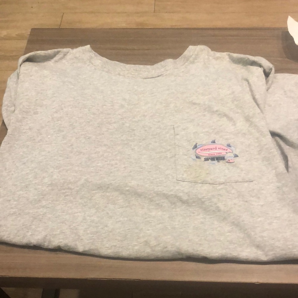Vineyard Vines Shark Week Grey T Shirt